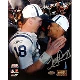 Steiner Sports NFL Tony Dungy SB XLI Close up view with Peyton Manning Autographed 8-by-10-Inch Photograph