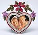 3×3 Heart - 1 Large Red & 2 Lavender Flowers w/Crystal Accents