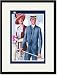 Black Framed/Matted Print 17x23, Two-Button Long Soft Roll Half-Peaked