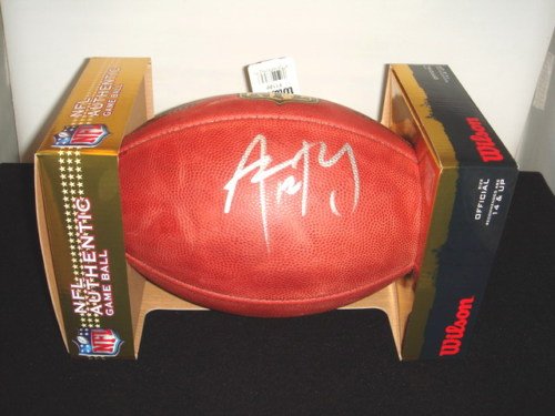AARON RODGERS SIGNED AUTOGRAPHED OFFICIAL DUKE FOOTBALL GREEN BAY PACKERS W/ HOLOGRAM + COA