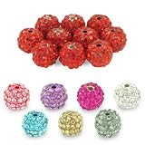 10 x perles en forme de boules disco en strass Shamballa de 10mm pour la fabrication de bijoux avec un choix de 10 couleurs par KurtzyTM