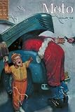 Art Poster, Boy Upset to See Santa Mechanic under Car Hood - 18.75 x 27.5