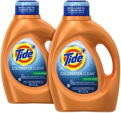 Tide Coldwater Clean Liquid Laundry Detergent - 92 oz - Mountain Spring - 2 pk