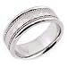 14K. White Gold Hammered Design Comfort Fit Wedding Band Ring