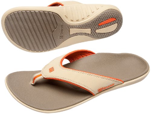 Spenco Polysorb Total Support Yumi Sandals, Khaki/Chili, Men's 12