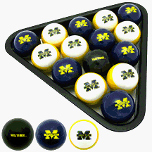 Michigan Wolverines NCAA Licensed 16 Billiard Ball Set by Frenzy Sports