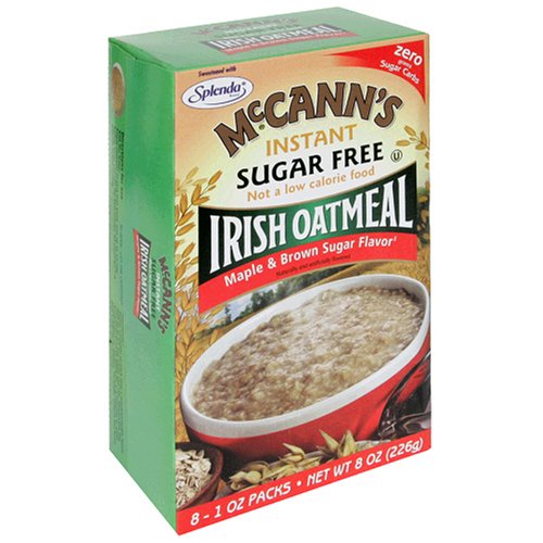 McCANN'S Instant Irish Oatmeal, Sugar Free Maple & Brown Sugar Flavor, 8-Count Boxes (Pack of 6)