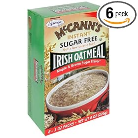 McCANN'S Instant Irish Oatmeal, Sugar Free Maple & Brown Sugar Flavor, 8-Count Boxes (Pack of 6)