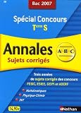 Sp�cial Concours Maths, Physique-Chimie, SVT Tle S : Sujets corrig�s