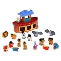 Fisher Price Little People Noah's Ark Gift Set - Ark Playset + 2 Ark Animals Sets: Camels & Peacocks and Tigers & Giraffes (White Shipper Box)