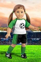 Soccer Girl - 4 piece soccer outfit includes, shirt, shorts, socks and shoes - 18 Inch American Girl Doll Clothes
