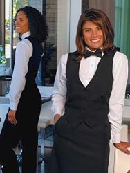 Womens Polyester Black Tuxedo Vest