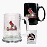 St. Louis Cardinals 15 oz. Tankard, 15 oz. Ceramic Mug and 2 oz. Shot Glass Set