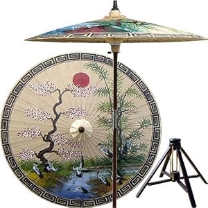 Japanese Garden Decor - 84 Asian Spring Oriental Patio Umbrella ( Sand ) by ORIENTAL FURNITURE