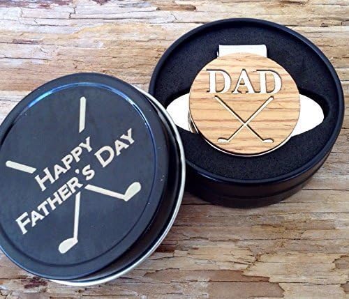 Personalized Golf Ball Marker &amp; Gift Tin Box - Happy Father's Day, Golfer, Men's Gift, Dad Gift, Golf Gift, Grandpa Gift, Boyfriend Gift
