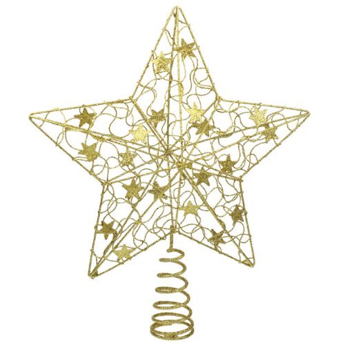 Large Gold Star Luxury Christmas Tree Topper Xmas Offers