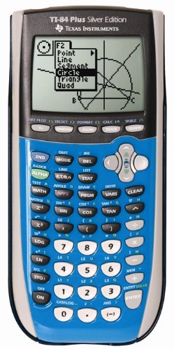 Texas Instruments TI-84 Plus Silver Edition Graphing Calculator - Bright Blue
