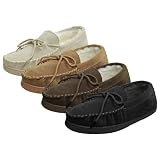 Boston Traveler Mens Faux Suede Mocassin Slippers
