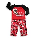 Baby Togs - Toddler Boys Long Sleeve Pajamas, Red, Black