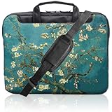 TaylorHe 15.6 inch 15 inch 16 inch Hard Wearing Nylon Laptop Carry Case Colourful Laptop Shoulder Bag with Patterns, Side Pockets Handles and Detachable Strap Vintage Oil Painting