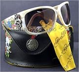 AUTHENTIC ED HARDY SUNGLASSES EHS 025 WHEAT IVORY GEISHA AND DRAGON