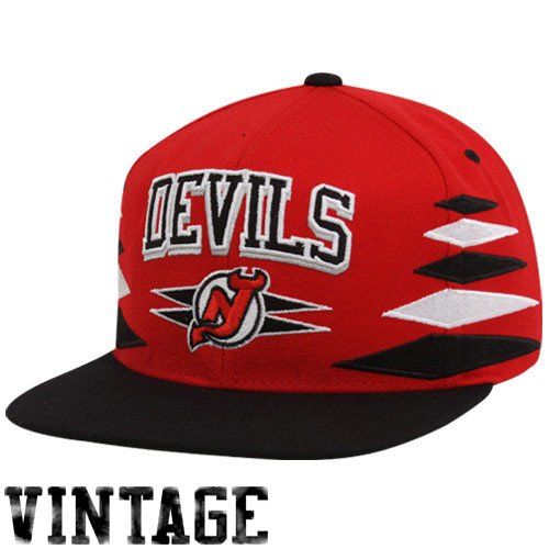 Mitchell & Ness New Jersey Devils Red-Black Retro Diamond Snapback Adjustable Hat