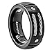 8mm Men Black Titanium Ring Wedding Band with Stainless Steel Cables and Screw Design Wedding Ring SPJ