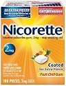 Nicorette Nicotine Polacrilex Gum, 2 mg, Fruit Chill, 100-Count Box