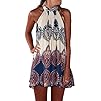 Flymall Printed Halter Peasant Dress…