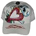 ED HARDY by Christian Audigier Skull In Love Heart Crossbones Tattoo Trucker Hat White