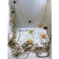 Deko Fischernetz Braun ca. 100x150cm mit Schwimmerleine