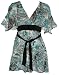  : Kimono Top with Ties/Blue, Grey and White Print