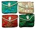 Assorted Asian brocade jewelry pouches with snap closure - set of 4