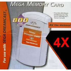 Sega Dreamcast MEGA MEMORY CARD 4X - 800 Blocks of Storage