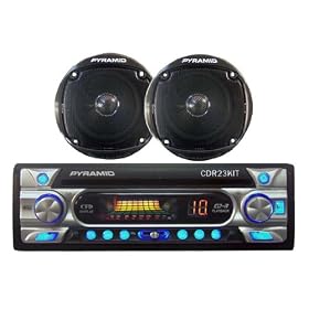 Pyramid - AM FM Receiver CD Player w Full Detachable Face w  4''' Speakers by Pyramid