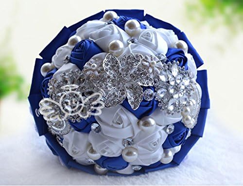 2015 New Artificial PearlWedding Flowers Bouquet Rose Flowers Bridal Bouquets Crystal Brooch Wedding Bouquet Supplies