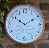 Satin Copper - Garden Indoor Outdoor Conservatory Clock Thermo Humidity - Weather Resistant - Normally Next Day Delivery at No Extra Cost - DS1059