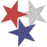 Red, White and Blue Glitter Star Assortment, 10pc
