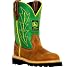 John Deere Toddler JD1186 Pull-On Boot,Tan/Green,4 M US Toddler