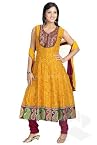 WPD2641 : Self print long anarkali suit.