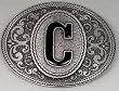MONOGRAM LETTER "C" ENAMEL  BELT BUCKLE