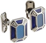 51FAD87MA%2BL. SL160  Donald Trump Mens Polished Rhodium With Dark Blue Edges And Light Blue Center Cufflinks