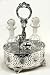 Glass Cruet Set with Metal Stand