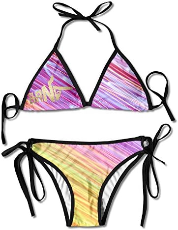 Women's Finger Bang Print Hot Triangle Top Low Rise Bikini Perfect For Surfing And Swimming