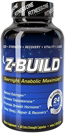 Z-BUILD--Overnight AndroBolicTM Muscle Building Formula--60 Capsules: Scientifically designed to promote deeper more productive sleep while maximizing both anabolic and androgenic muscle support through increased testosterone levels, reduced estrogen output, and elevated Growth Hormone release, allowing for maximum repair, recovery, and overall muscle growth! Achieve results like never before! Guaranteed or Money Back!