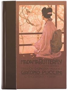 Opera Butterfly Journal, Genuine Leather Spine & Back, Ruled Pages, 5x7"
