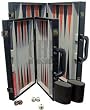 18" Black Leatherette Backgammon