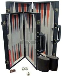 18" Black Leatherette Backgammon