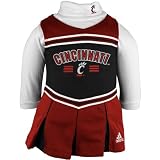NCAA adidas Cincinnati Bearcats Toddler Black-Red 2-Piece Turtleneck Creeper & Cheerleader Dress Set (18 Months)