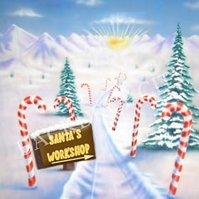 10'x20' Christmas Santa's Workshop Computer-Printed Background Backdrop
